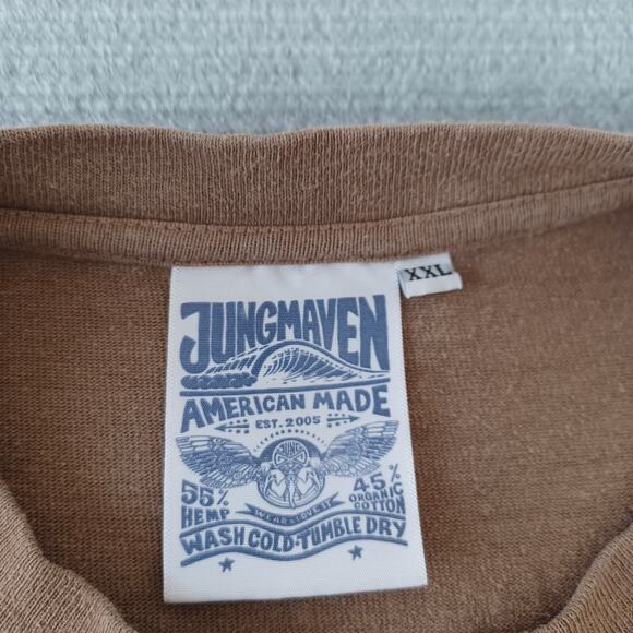 Jungmaven T Shirt Women XXL Brown Pullover Hemp Long Sleeve Marfa Crew Neck - Picture 4 of 8